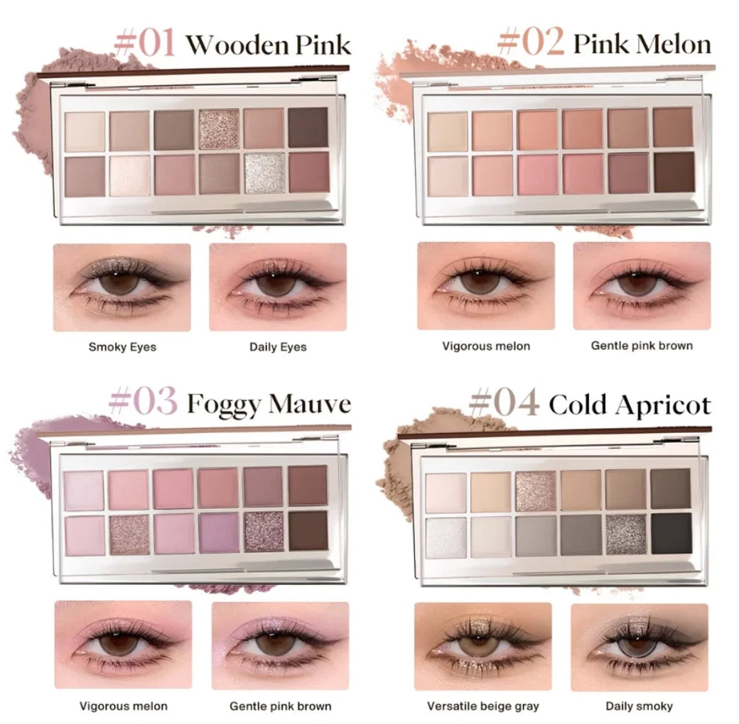 JOOCYEE 12 Shades Eyeshadow Palette Long-lasting Pearlized Gel Smooth Zpaxo