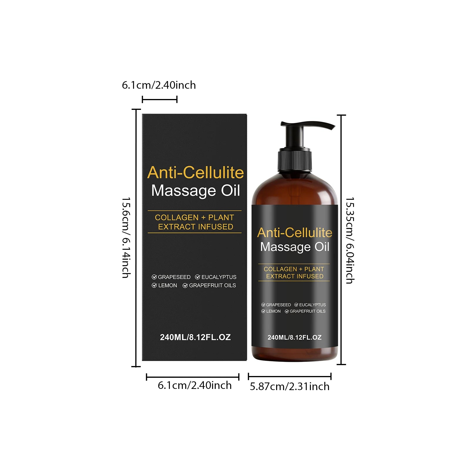 Hoygi Firming Body Massage Oil – Collagen Anti-Cellulite 240ml Anti-Cellulite Body Oil Zpaxo 240ml Boxed