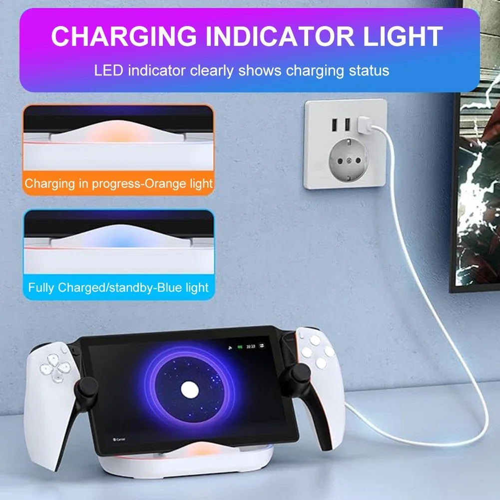 PS5 Portal Charging Dock Stand – RGB Lighting & LED Indicators Gaming Charging Dock Zpaxo
