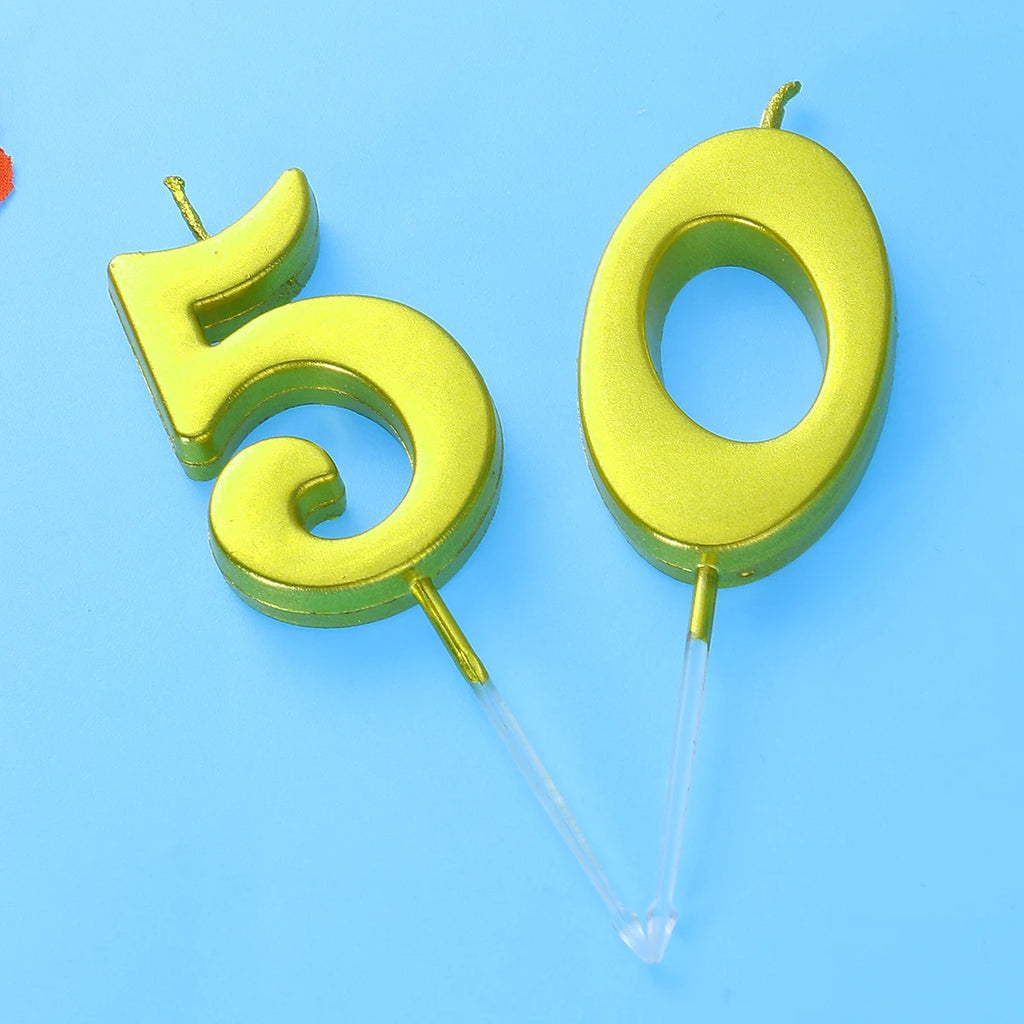 50 Birthday Number Decoration Bithday Cake Topper Candles Party