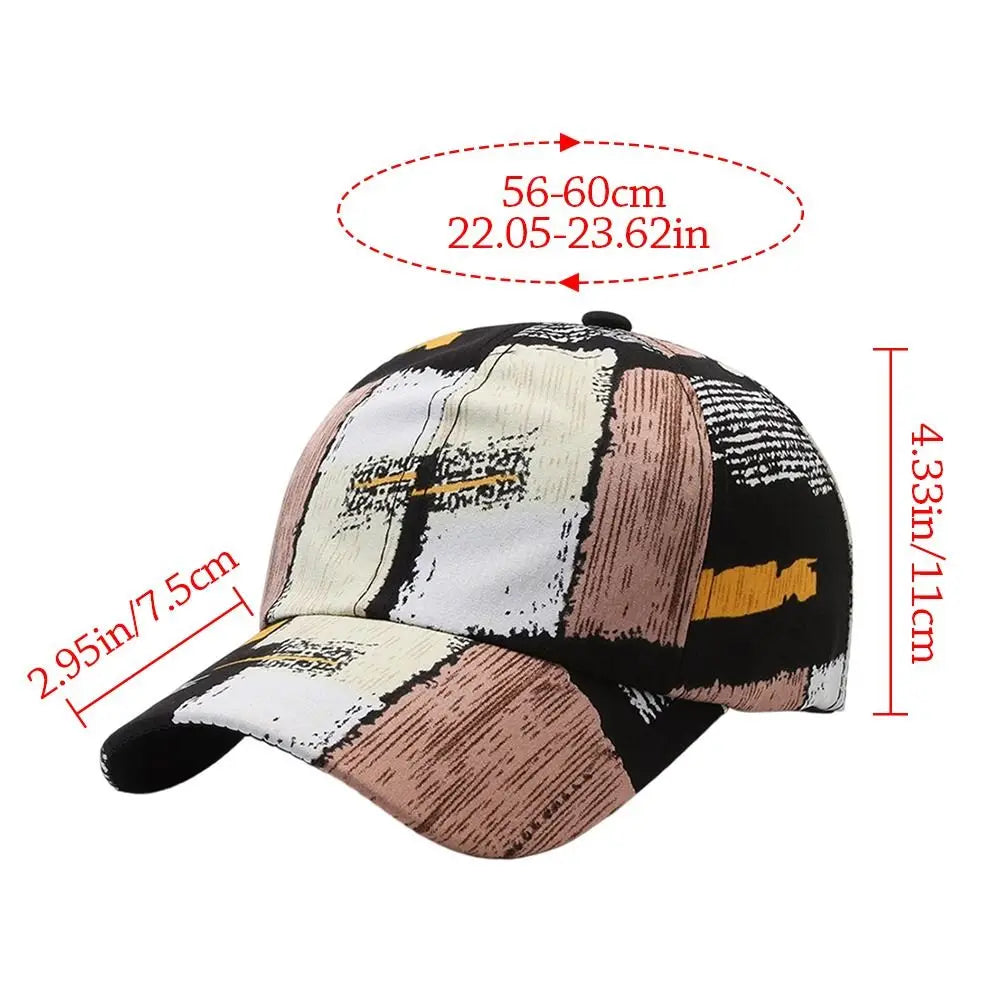 Fashion Graffiti Baseball Cap UV Protection Versatile Sun Hat Breathable Peaked Cap for Spring Summer Zpaxo