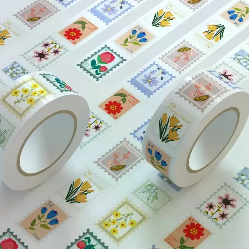 500Pcs Flower Stamps Roll Sticker Harajuku Cartoon Y2k Fashion Scrapbook Graffiti Cafe DIY Scrapbooking Phone Gifts Decals ﻿ Zpaxo