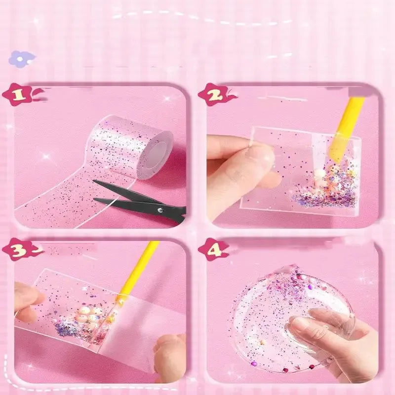 Nano Tape Squishy Toy PET Glue Blowable Bubble Non-marking