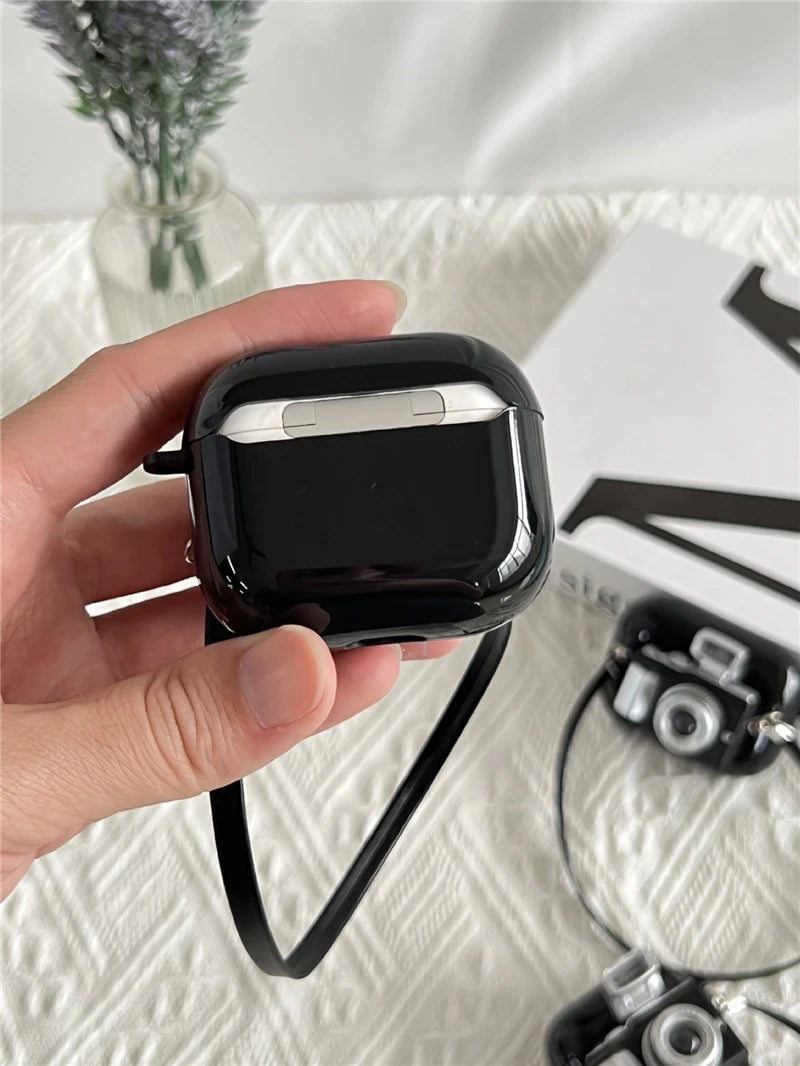 Funny Camera Earphone Case For Airpods 3 2 1 For Apple AirPods Pro 1st 2nd Generation Soft Silicone Headphone Cover With Lanyard Zpaxo