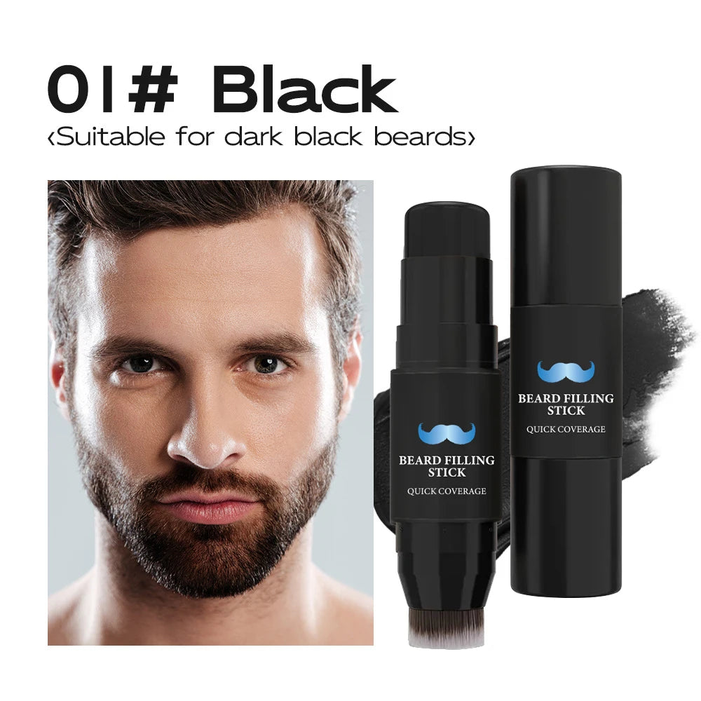 Beard Pencil Filler Stick And Brush for Men,Beard Pen,hair root touch up stick Long Lasting Coverage Moustache & Hair Makeup Zpaxo 01