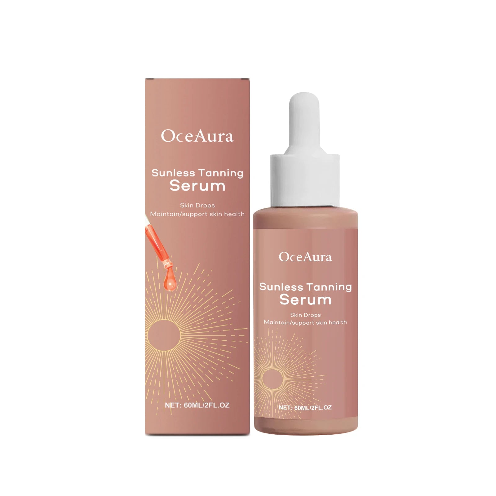 Herbal Sunless Self Tanner Drops – Natural Bronzer & Moisturizer Self Tanning Serum Zpaxo 60ml Boxed
