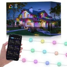 RGB 72 LED Outdoor String Lights Remote Tuya APP Control Waterproof Zpaxo 30m 100FT 72LED 36v US PLUG