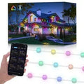 300CM RGB 72 LED Outdoor String Lights with Remote And Tuya APP Control Waterproof Permanent Eaves Holiday Decor Lamp Zpaxo 30m 100FT 72LED 36v US PLUG