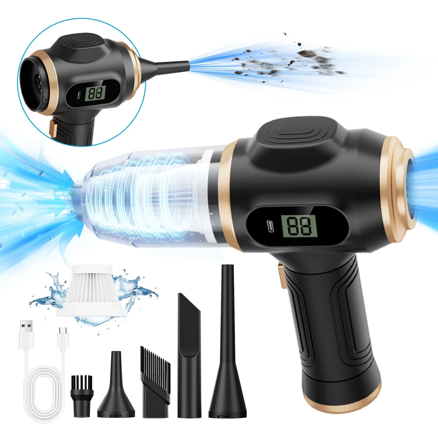 ABS Wireless Power Car Vacuum Cleaner Household Carpet Sofa Office Zpaxo