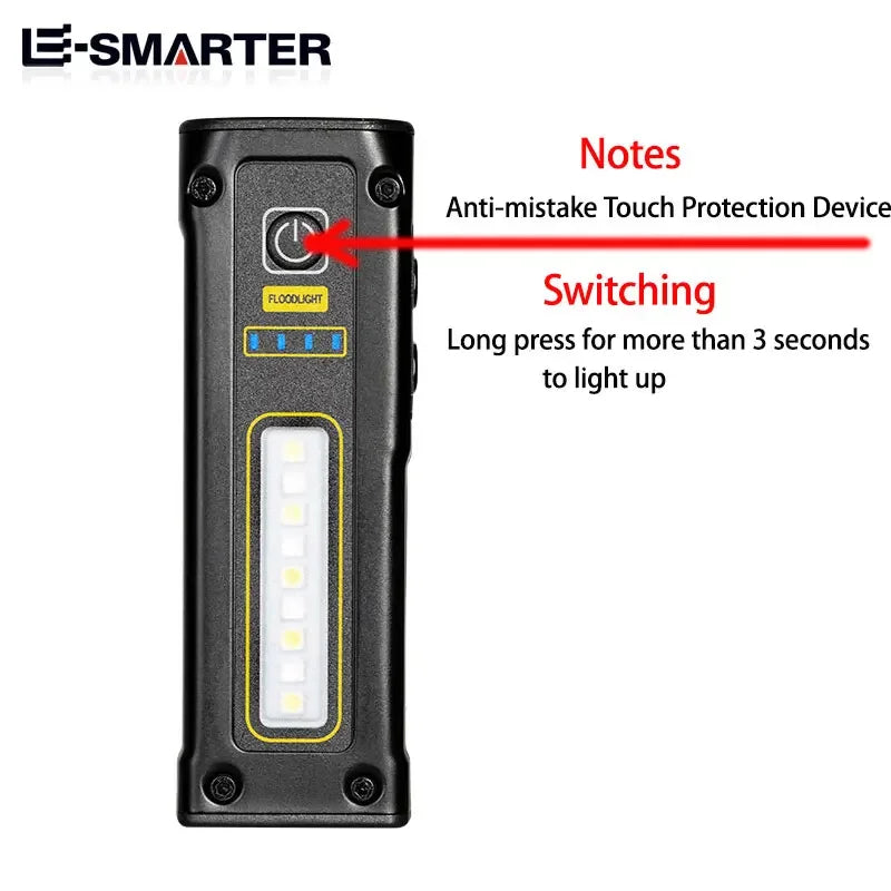 ESMARTER Mini LED Flashlight – Magnetic, 600 Lm, Power Bank