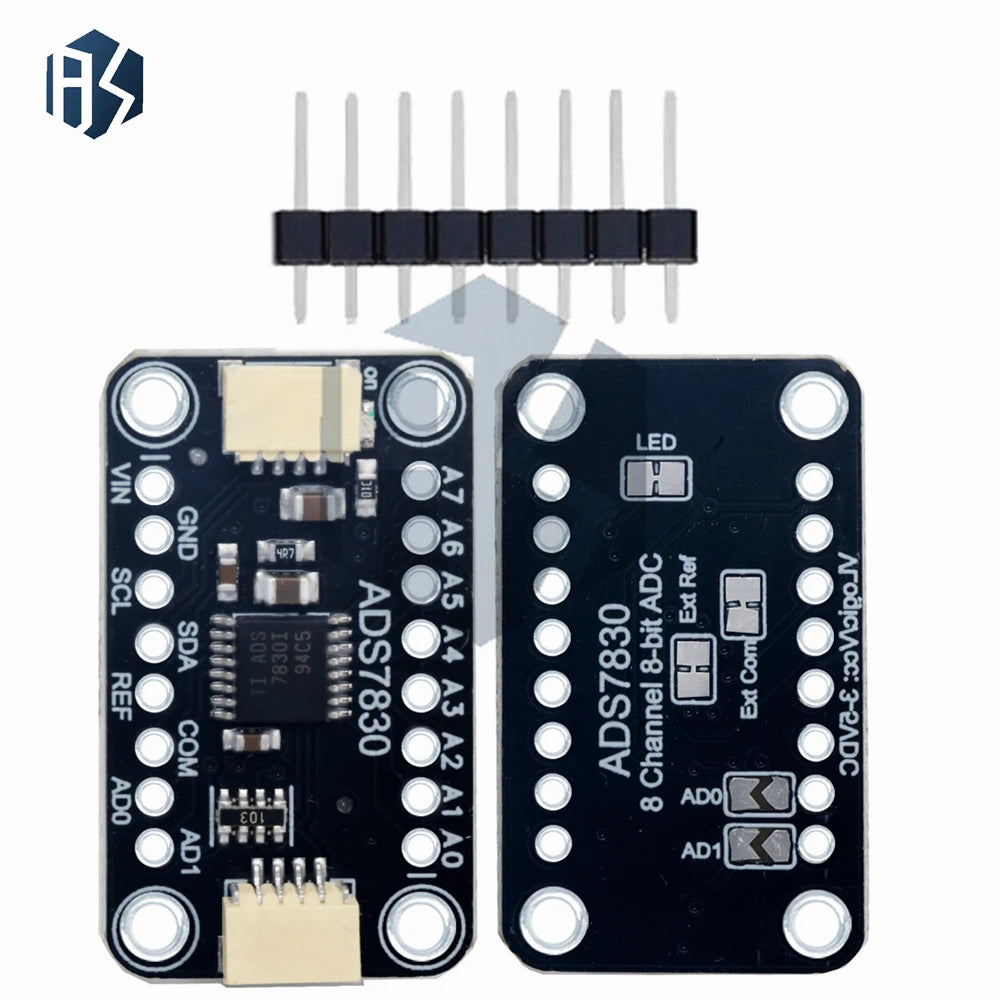 2 7V-5 5V Powered ADS7830 8 Channel 8-Bit ADC Analog-to-digital Zpaxo