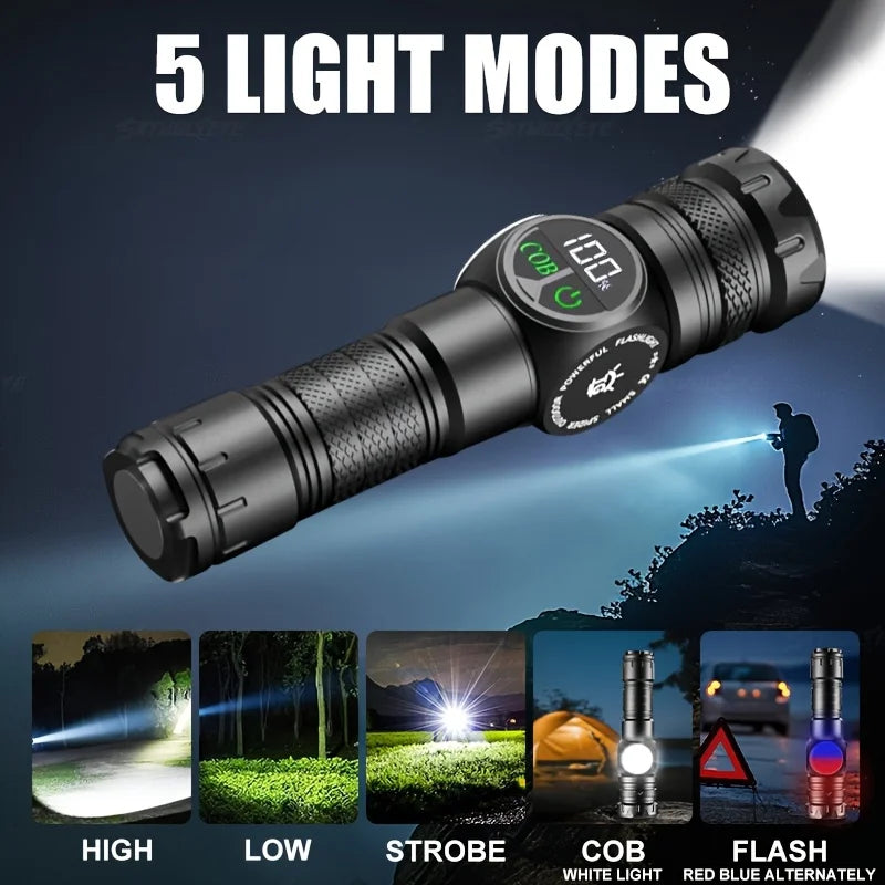 Mikenoon LED Tactical Flashlight – USB Rechargeable, 500m Range LED Tactical Flashlight Zpaxo