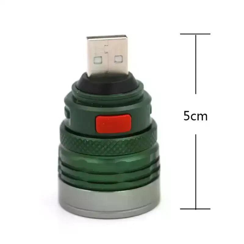 Mini Zoomable Pocket Torch Lamp USB Handy 3W Powerful LED Flashlight Max Beam Range Up To 50m Aluminium Alloy For Camping Hiking Zpaxo