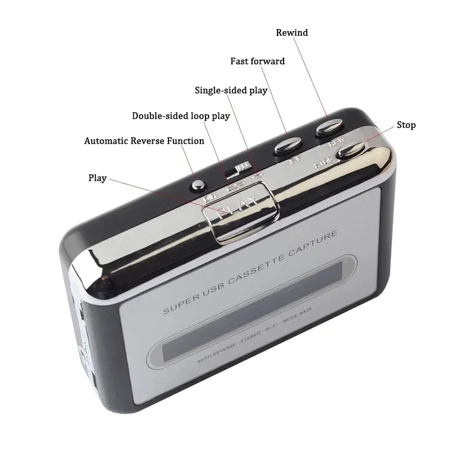 Cassette Player Usb Cassette To Mp3 Converter Capture Audio Music Player Tape Cassette Recorder Drop Shipping Zpaxo