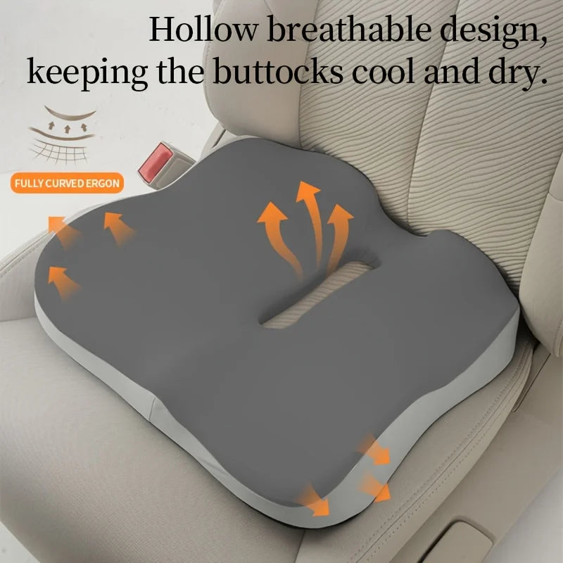 Ergonomic Memory Foam Seat Cushion Center Groove Design Pressure