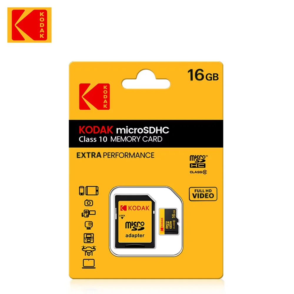 KODAK Micro SD Card Memory Card UP TO 100MB/s C10 U3 32GB 64GB 128GB 256GB TF Card 4K HD For USB Card Reader Adapter Microsd Zpaxo 16GB