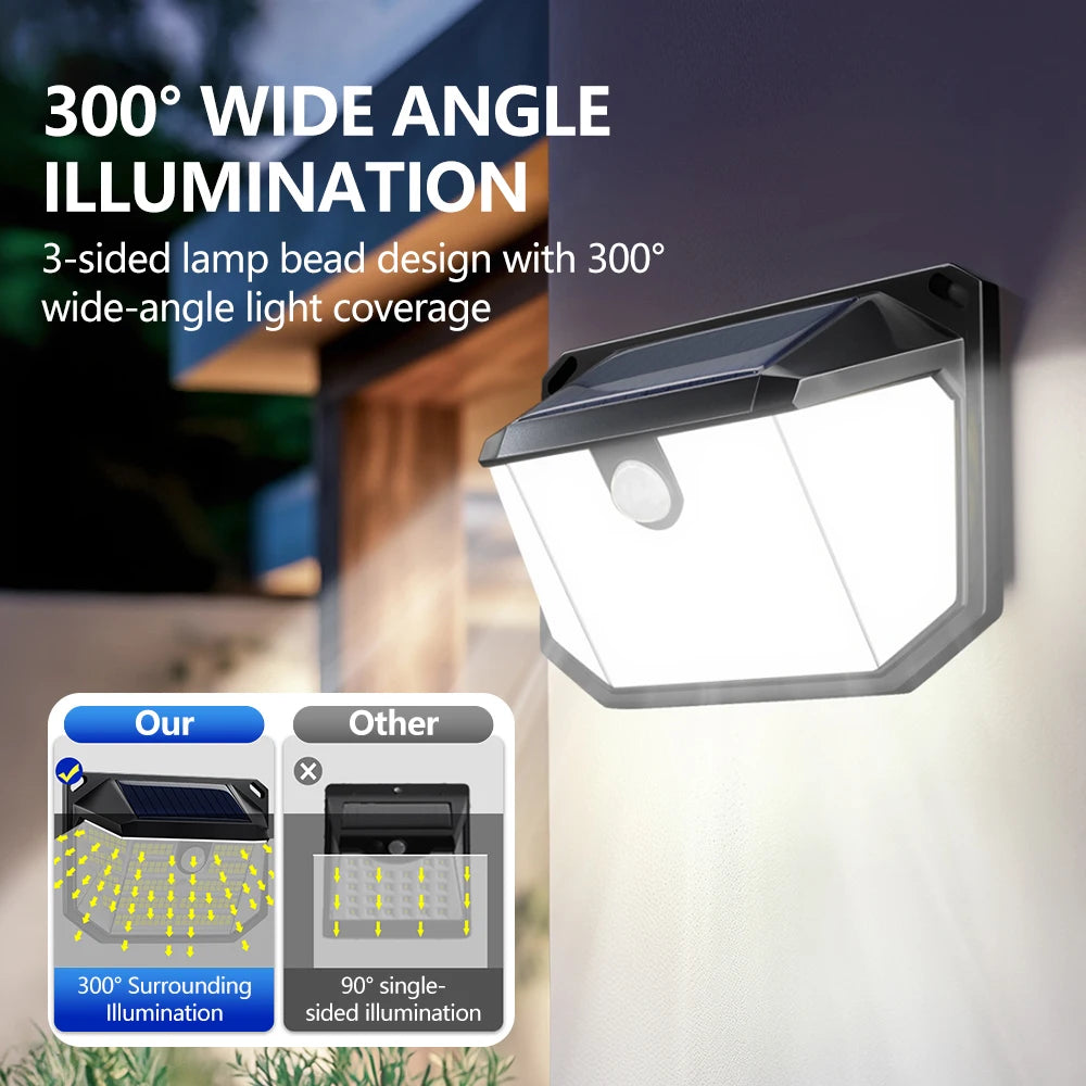 Outdoor Solar Motion Sensor Lights 468/528 LED Waterproof Solar Security Wall Lights for Garden Patio Pool Yard Fence Driveway Zpaxo