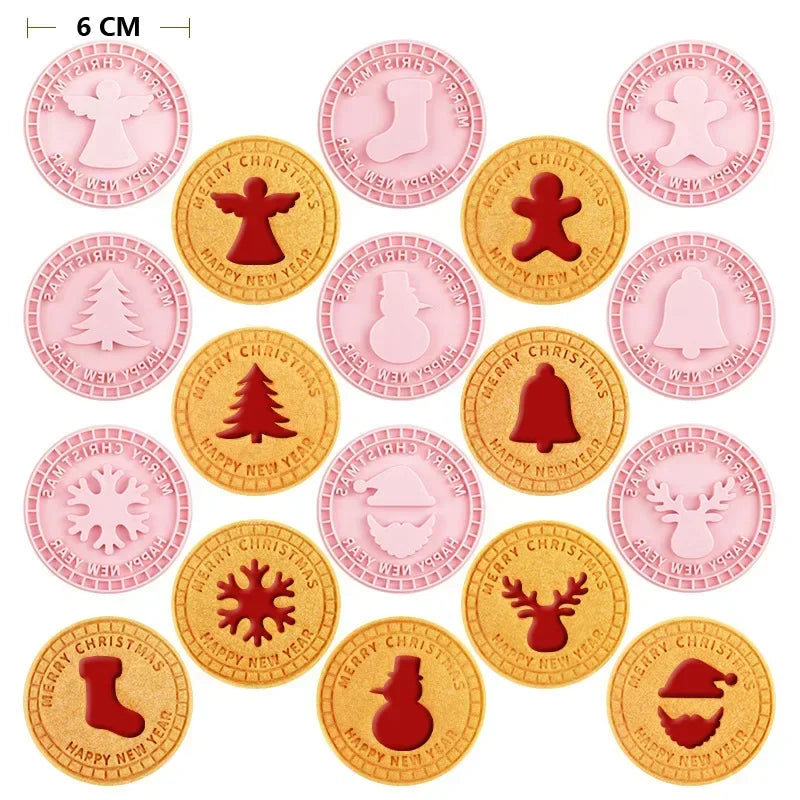 9-Piece 3D Christmas Cookie Mold Set – Santa, Snowman & Elk Cookie Mold Set Zpaxo