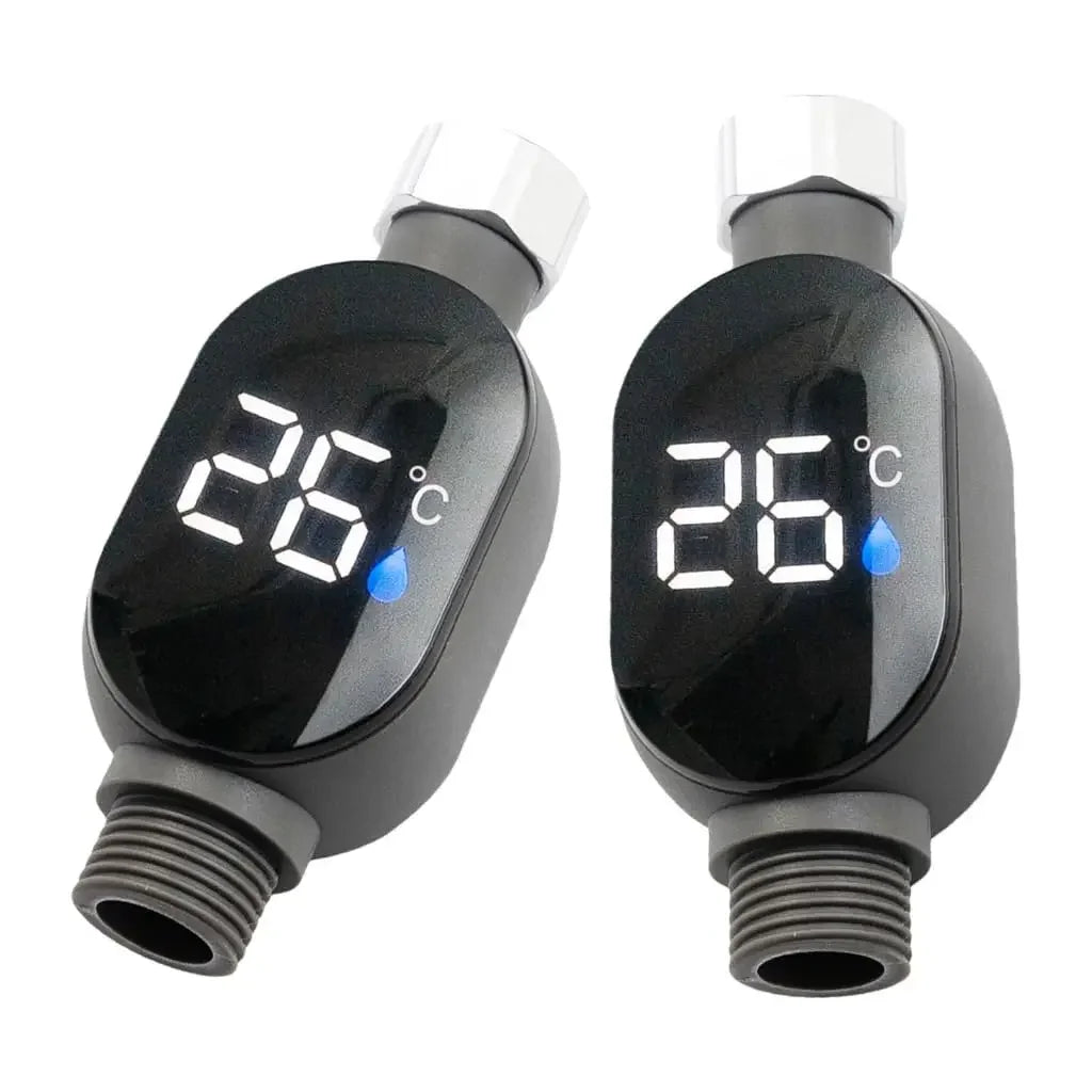 Black Bathroom Led Display 0℃~99℃ Home Water Shower Thermometer Water Accurate Temperature Measurement Meter Bathroom Zpaxo 2Pcs