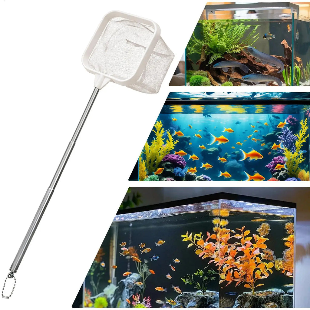 Extendable Long Handle Fine Mesh Net Aquarium Fish Skimmer Pond Pool