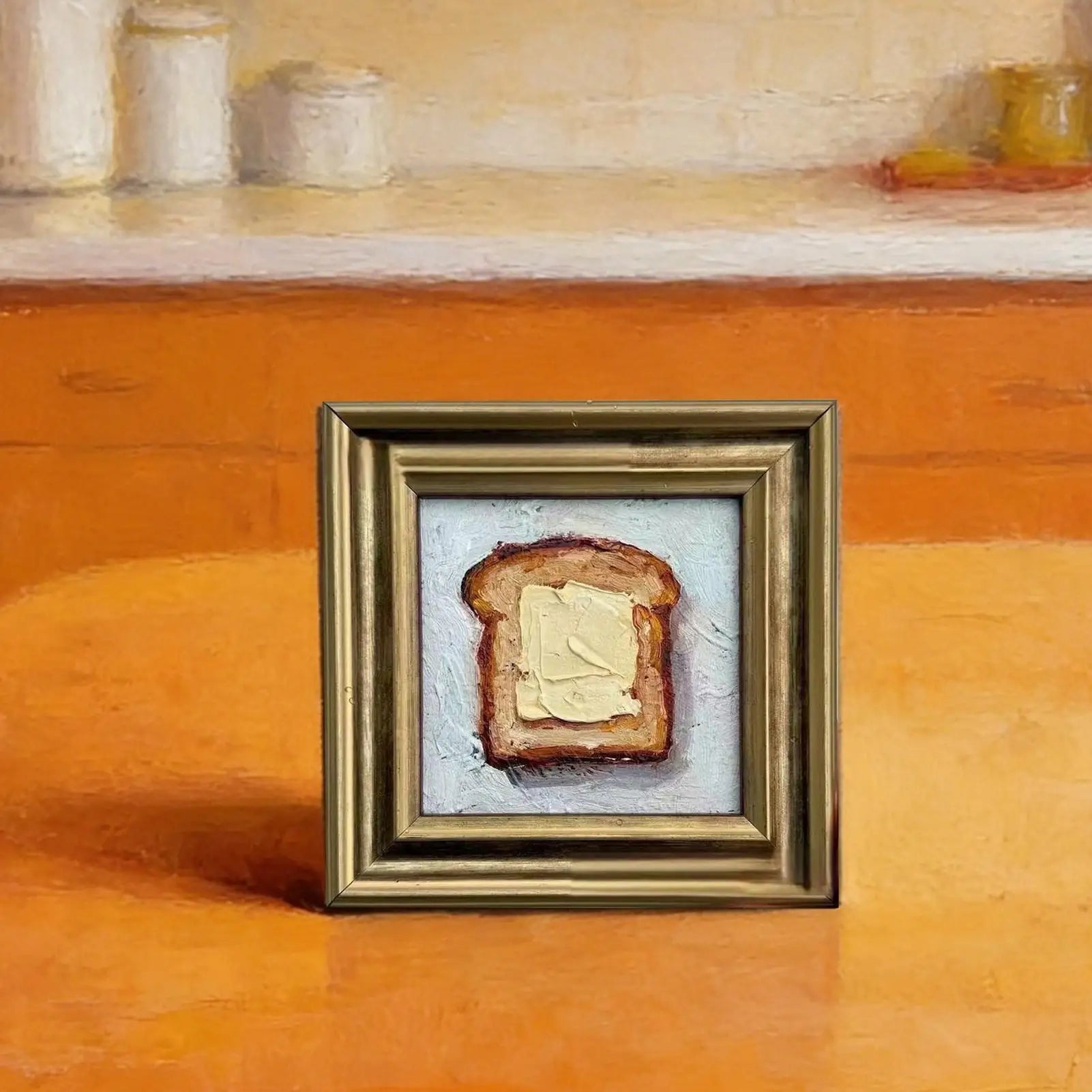 Kitchen Pictures Wall Decor Mini Buttered Toast Oil 3 9x3 9 Inches