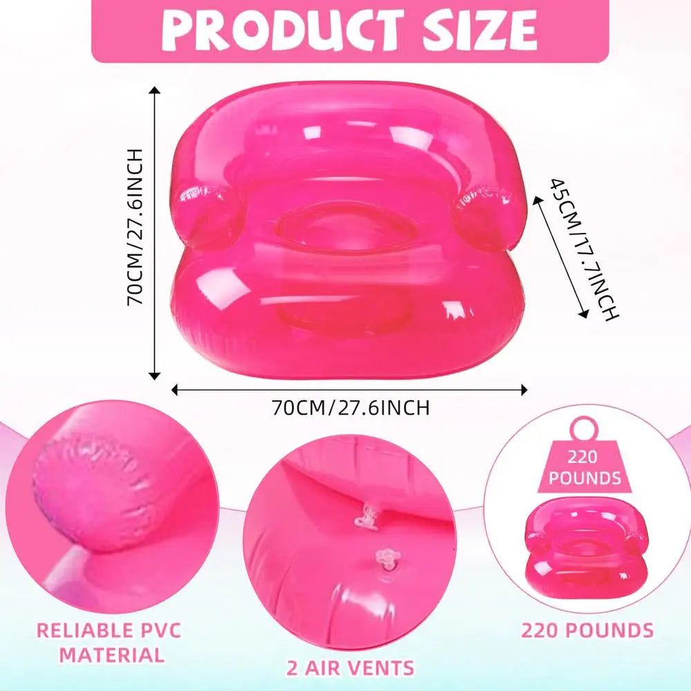 Pool Floats Waterproof Inflatable Booster Seat For Kids 220 Pounds Capacity Comfortable Seating Portable Air Lounger Ergonomic Zpaxo Pink United States