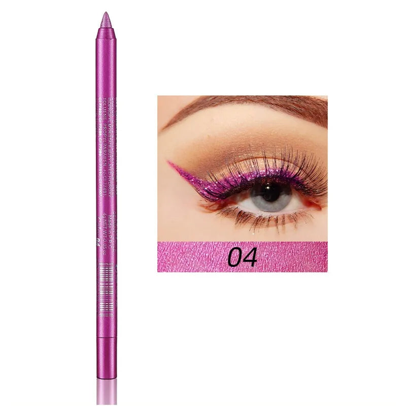 Waterproof Black Brown Eyeliner Gel Pencil Matte Smooth Eye Shadow Highlighter Pens Non-Smudge Easy Wear Eyeliner Pen Makeup Zpaxo 04