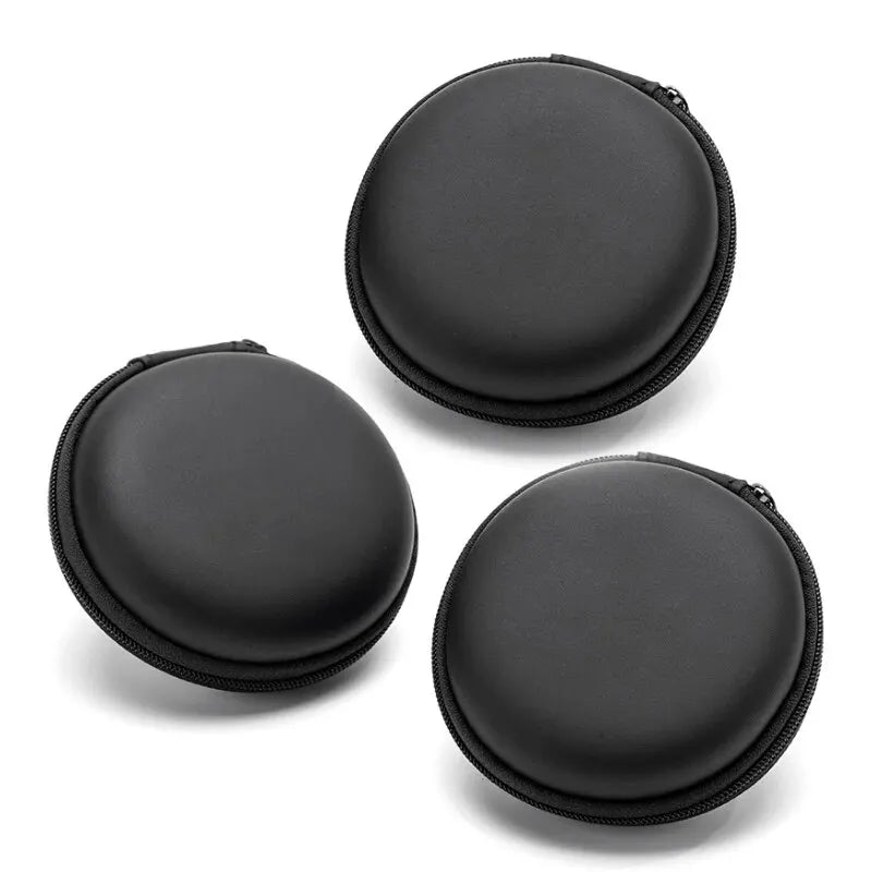 1- Earphones Bag Box PU Hard Carrying Pouch Earbuds USB Cable