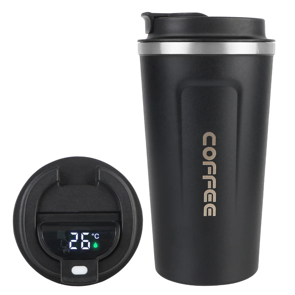 Coffee Mug Temperature Display Leakproof Car Tea Water Thermos Cup Zpaxo Black With Display 510ml