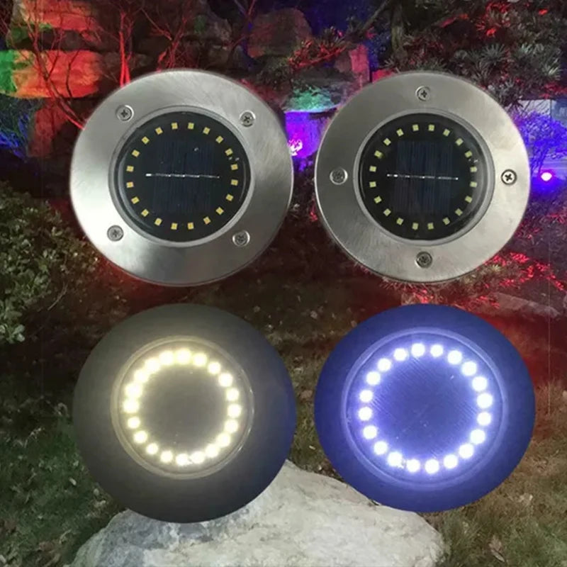 Solar Buried Ground Lights 8 20 LED Waterproof Underground Deck Spot Zpaxo
