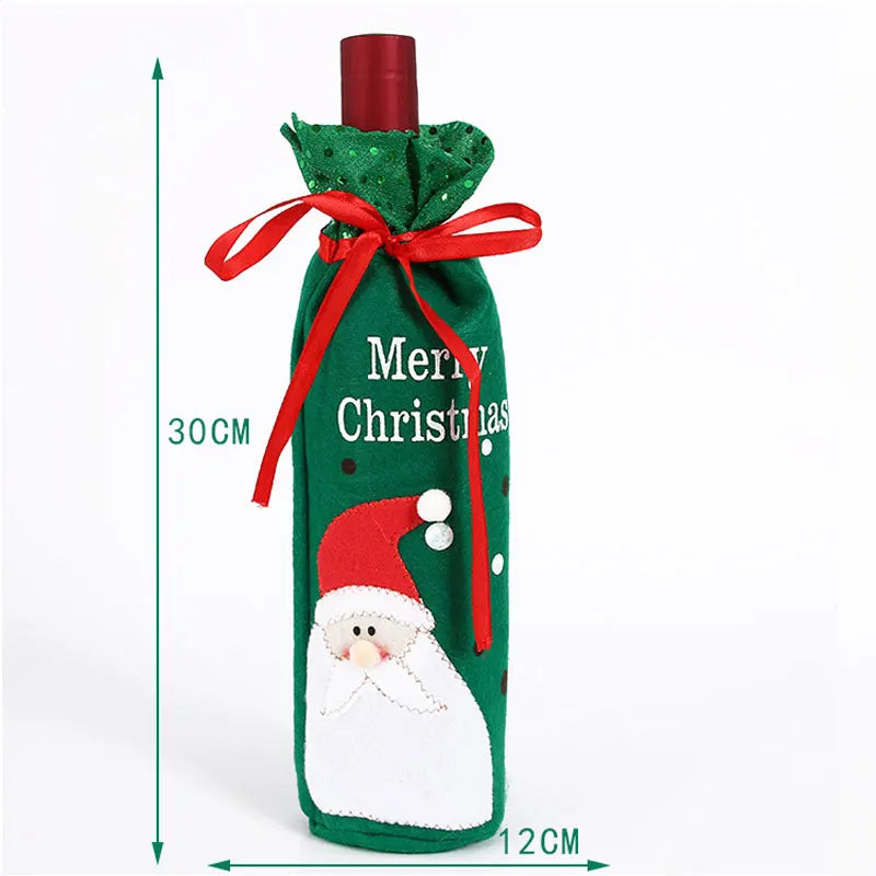 Merry Christmas Table Decorations Home Santa Claus Smowman Champagne