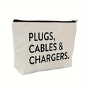 Canvas charger cable storage bag, tool and accessory storage bag, storage coin purse. Zpaxo WHITE