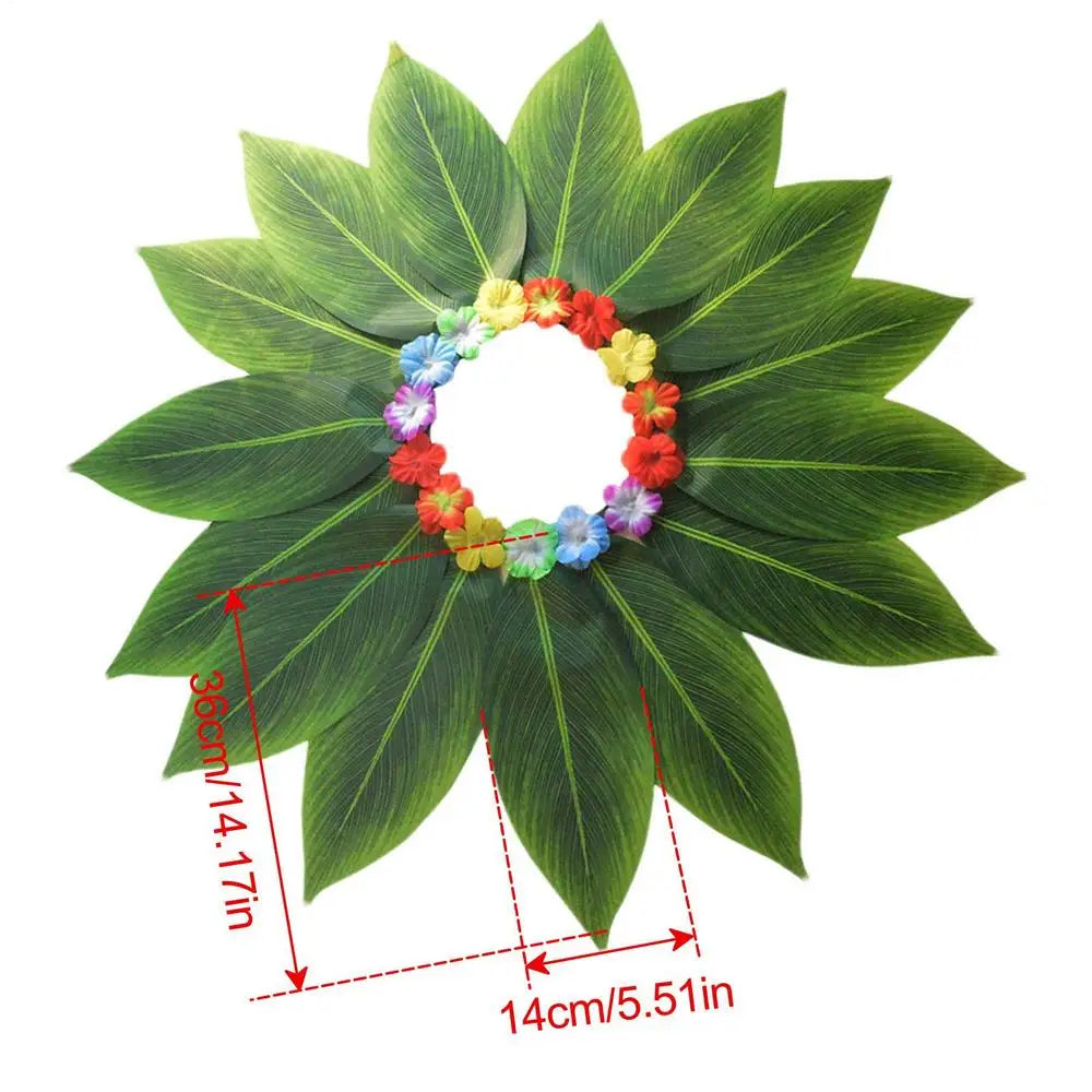 Leaf Grass Skirt Hawaiian Green Beach Dance Party Bonfire Artificial