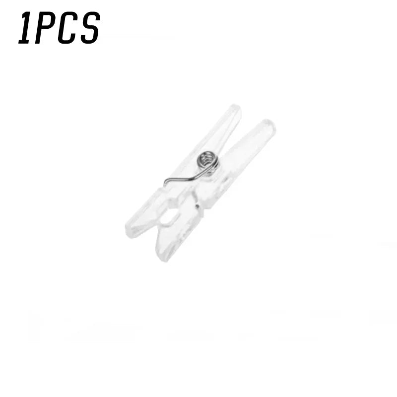 Mini Clear Plastic Spring Transparent Clips Clothes Photo Paper Peg