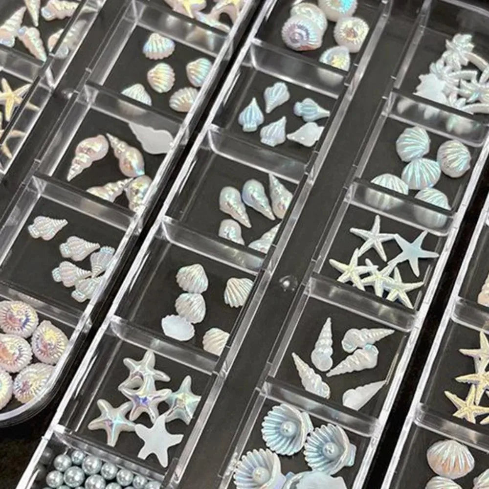 Self-adhesive Nail Art Decorations 12 Grids Box Glitter DIY Zpaxo