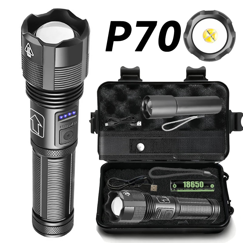 ZHIYU XHP70 Rechargeable Tactical Flashlight – 18650 USB-C