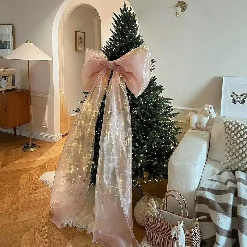 Large Organza Christmas Bow Hanging Pendant – Tree & Party Décor Christmas Bow Decor Zpaxo