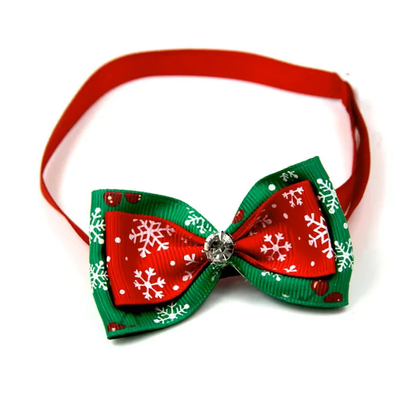 Pet Cat Christmas Collar Birthday Gifts Bowknot Neck Strap Costume