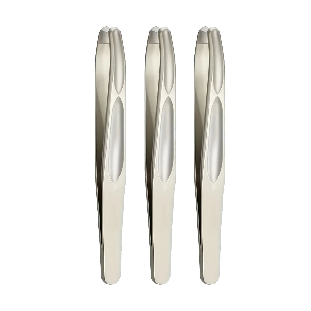 Premium Round Head Tweezers for Eyebrow & Facial Hair Removal Seamless Clips Short Hair Precision Beard Clip Zpaxo Light Golden 3pcs