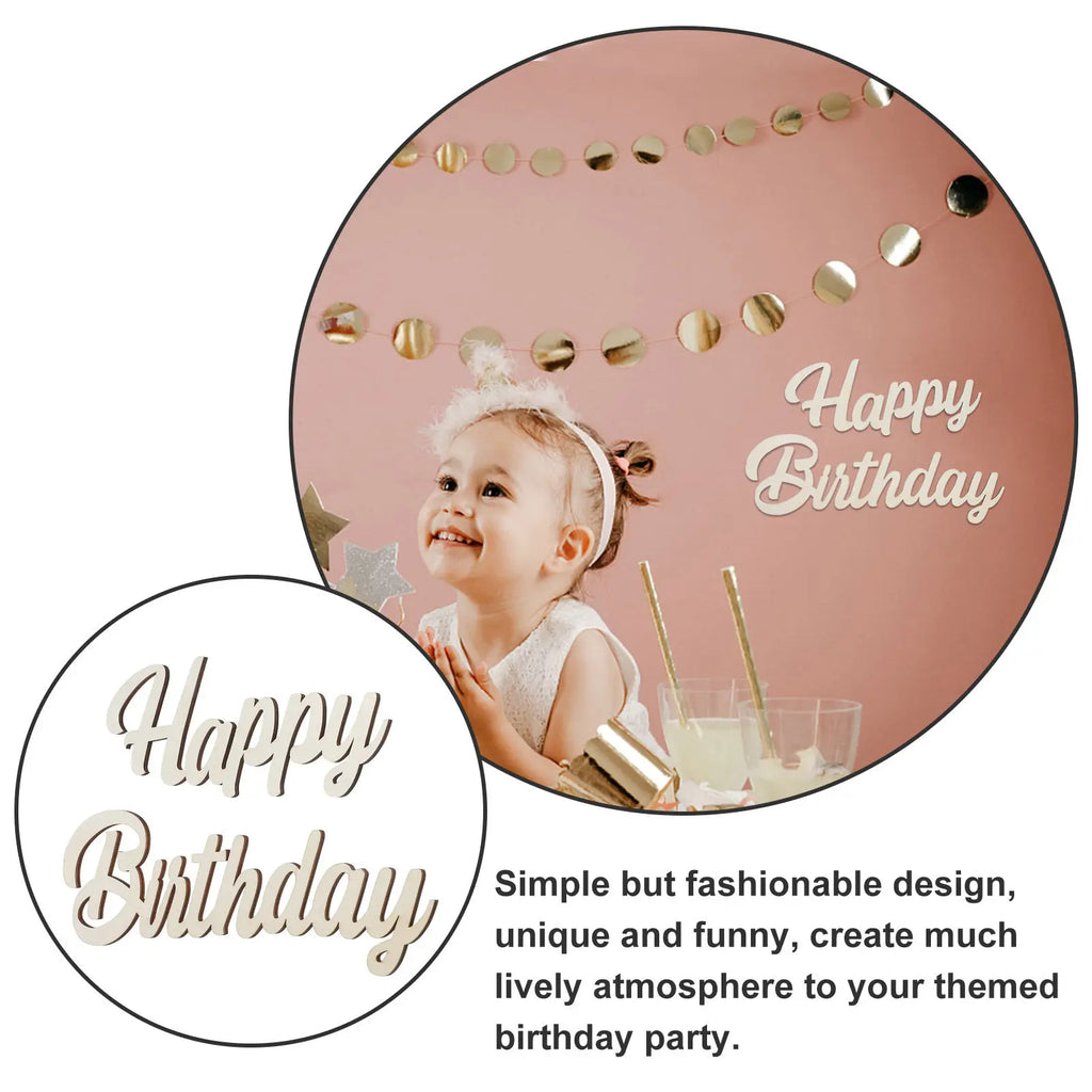 Wooden Happy Birthday Sign Plaque Wall Hanging Decoration Themed