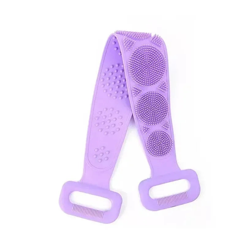 Body Sponge Silicone Back Brushes Bath Towels Scrubber Rubbing Back Peeling Massage Shower Belt Extended Skin Clean Brushes Zpaxo As shown