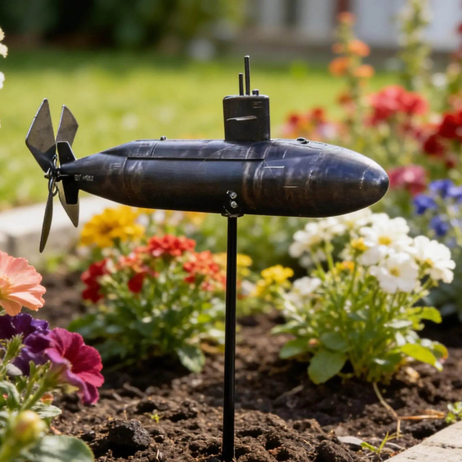 Submarine Wind Spinner Outdoor Garden Decorative Rotating Blades