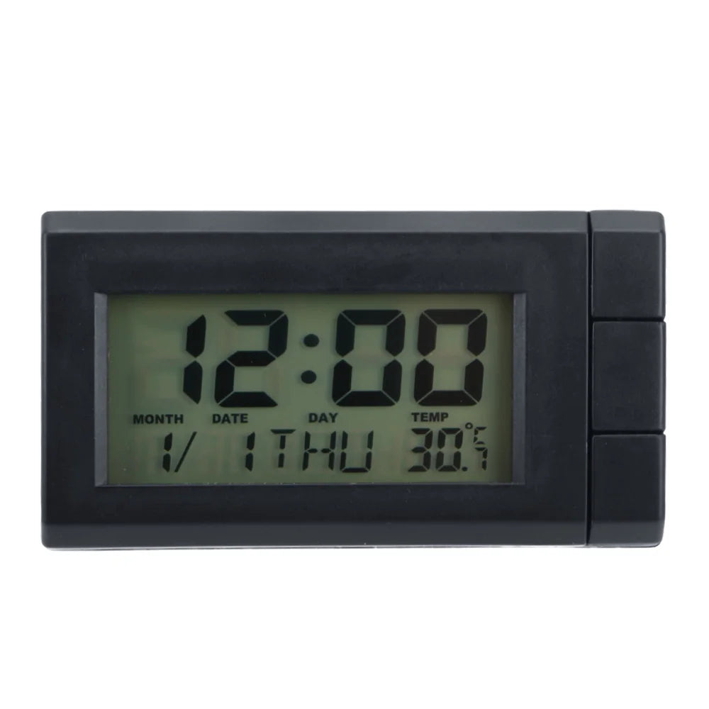 Car Ornaments LCD Digital Display Clock Temperature Electronic Auto