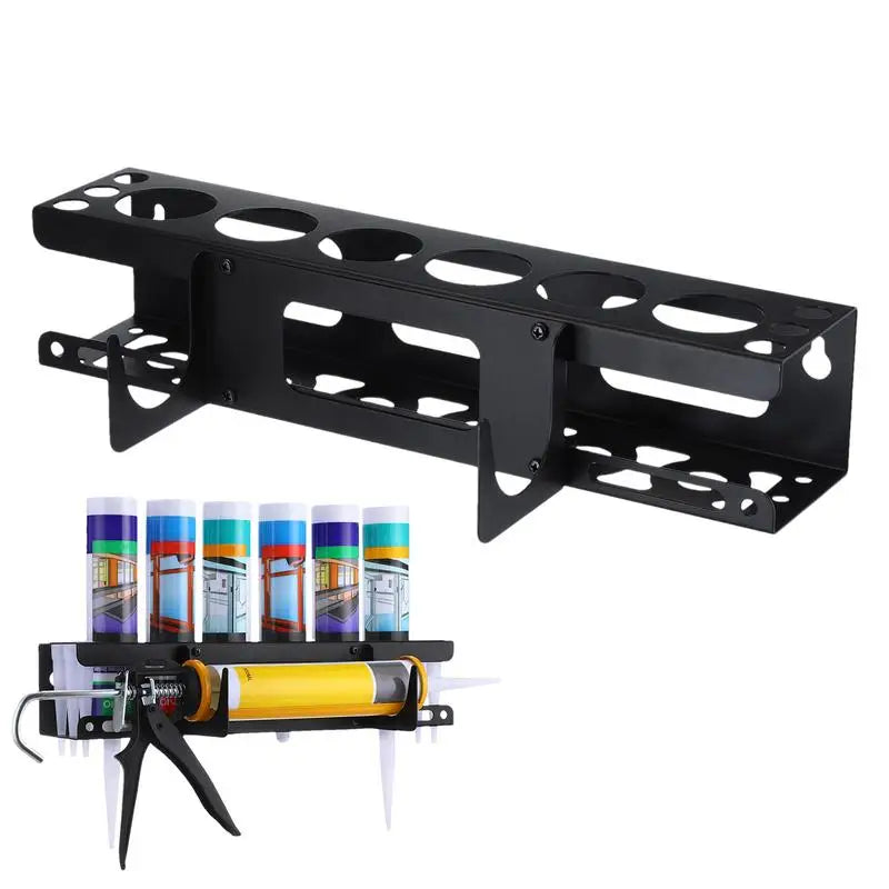 Caulk Tube Holder Wall Mounted Metal Grease Rack Horizontal Base