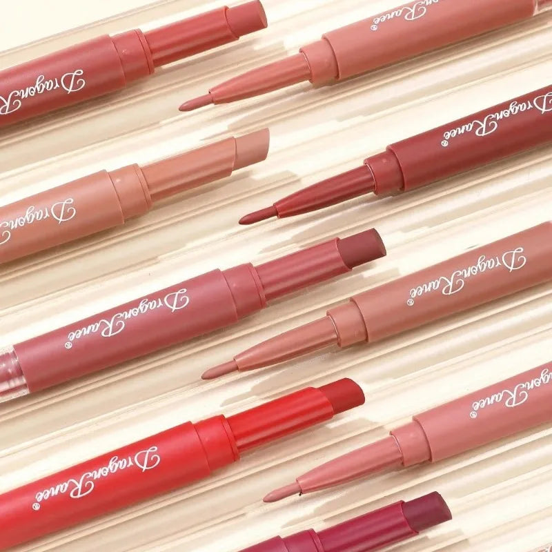 Waterproof Nude Matte Lip Liner Pencil Dual-ended Lipstick Lasting