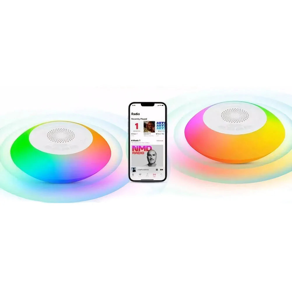 Floating Pool Speaker with Colorful Lights Wireless Speaker IPX7 Waterproof Shower Speaker for Pool Spa and Outdoor Zpaxo