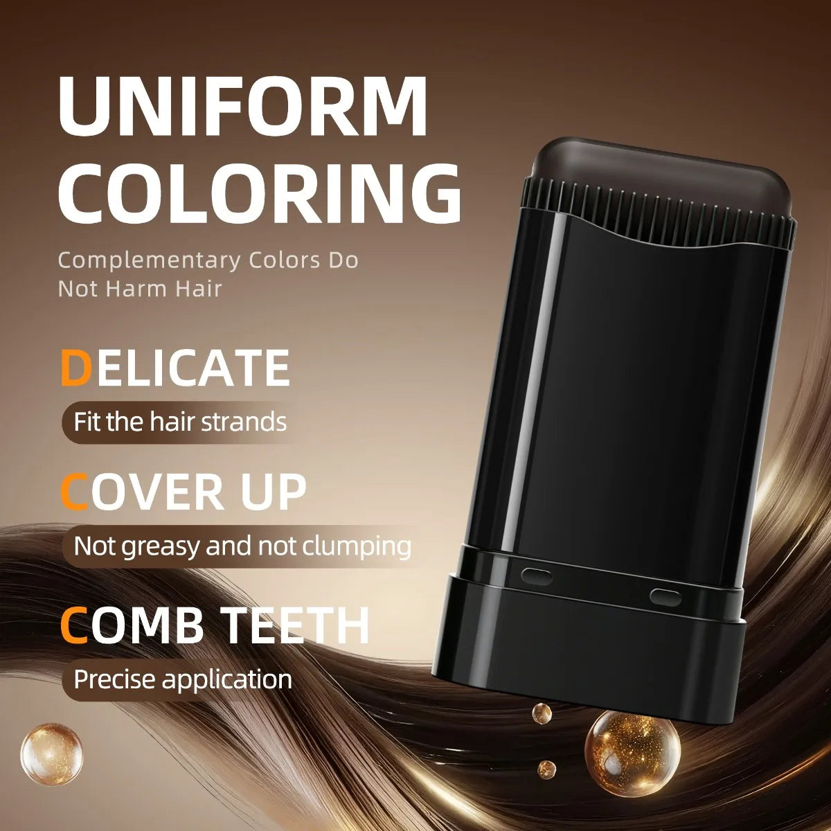 Instant Gray Hair Touch-Up Comb Pen - Gentle Physical Cover, Quick Color Matching, Portable Root Concealer Zpaxo