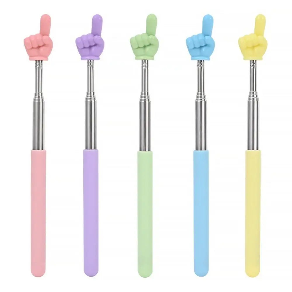 Stainless Pointer Telescopic Rod Finger Design Teaching Stick Pointer Telescopic Classroom Finger Pointer School Office Supplies Zpaxo