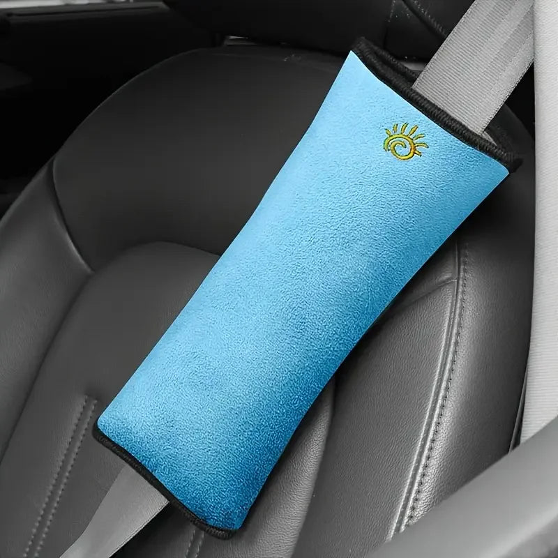 Kids Car Seat Shoulder Protector & Neck Pillow - Soft Velvet Cushion, Lightweight & Durable, Grey, Dry Clean Only Zpaxo blue