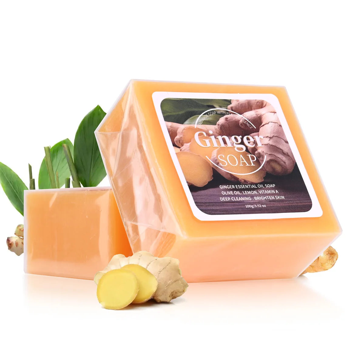 Ginger Essential Oil Handmade Soap – Cleanse, Firm & Moisturize Handmade Bar Soap Zpaxo 100g